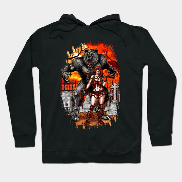 Big Bad Wolf and Red Riding Hood Hoodie by Fine Design Creative